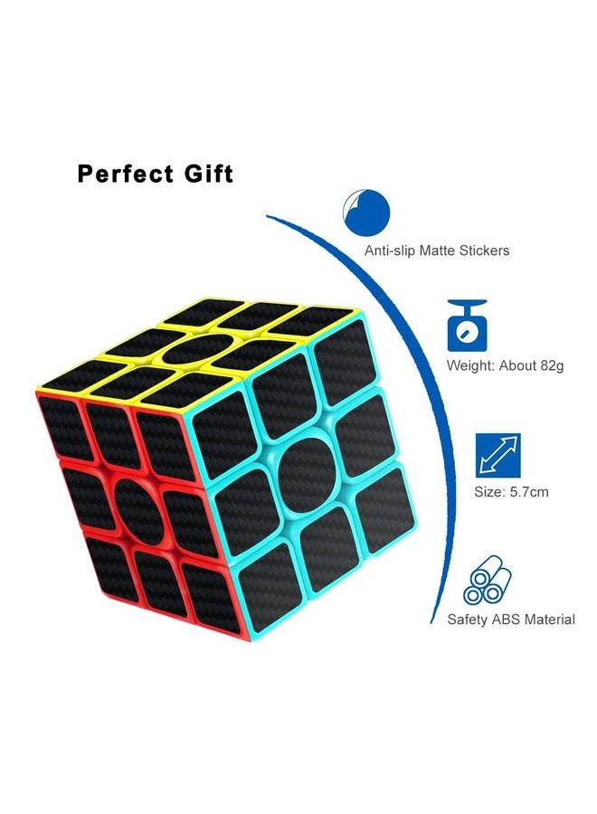 CFMOUR مكعب السرعة 3X3X3 سحري من ألياف الكربون، نسخة محسنة، أسود، عبوة من 2 - Image 4