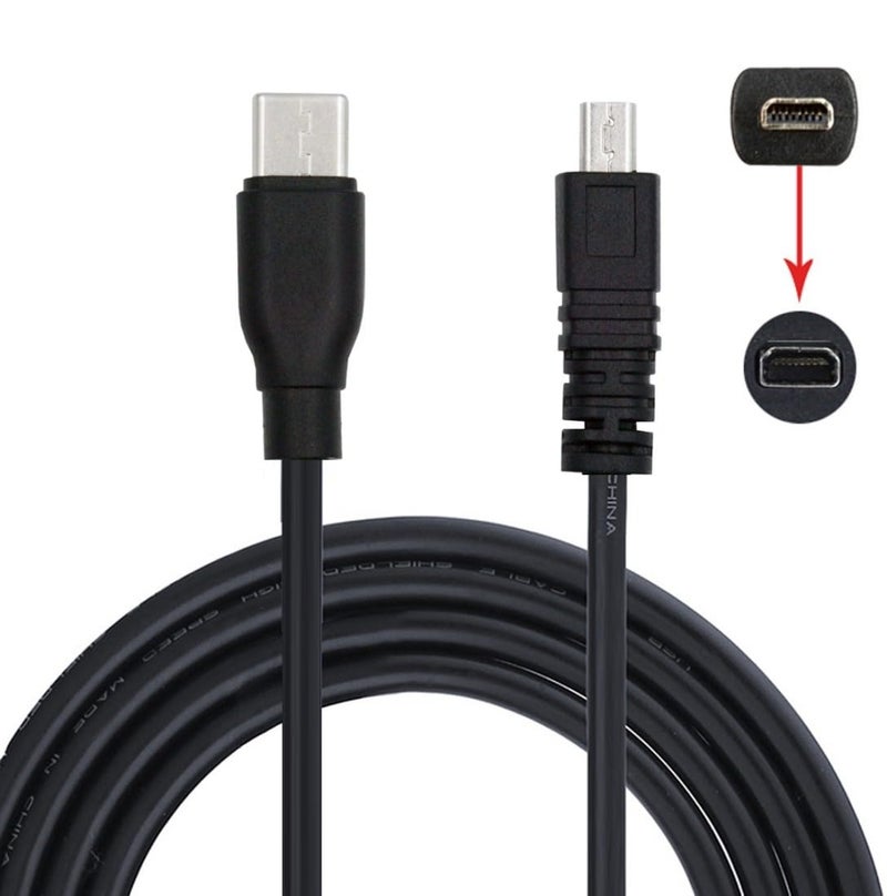 إيغويل كابل USB Nikon UC-E6، كابل توصيل USB C إلى Mini 8Pin لشحن ونقل البيانات للكاميرات COOLPIX D5200 D3200 D7200 S2500 S2600، متوافق مع كاميرات Sony DSLR-A100 A300 A350 A700 A900 DSC-W180 (1.5 متر، 1 عبوة) - Image 1