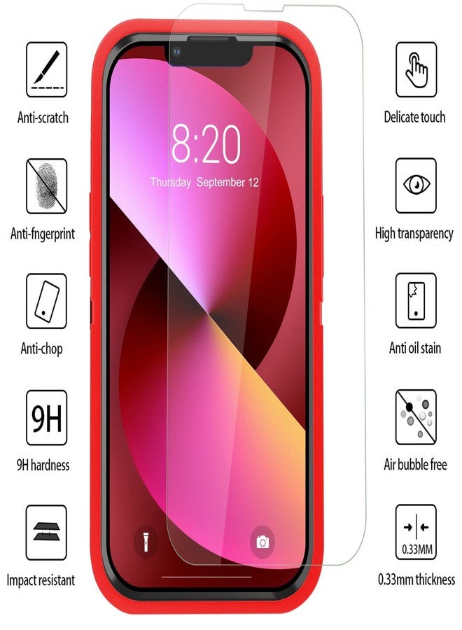 JGS for iPhone 13/iPhone 14 Case 6.1", Military Grade 3 in 1 Heavy Duty Shockproof/Drop Proof Case with 2 PCS Tempered Glass Screen Protector, Includes Holster Clip Kickstand (Red Black) - Image 3