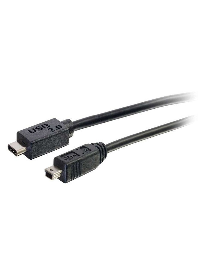 C2G كابل USB 2.0 USB-C إلى USB Mini-B بطول 12 قدم (3.7 م) - أسود - Image 2