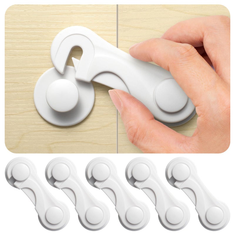 Inaya 6Pack Child Proof Locks for Cabinet Doors Pantry Closet Wardrobe Cupboard Drawers 3M No Drilling Child Safety Locks for Cabinets and Drawers Baby Proofing Cabinet Lock