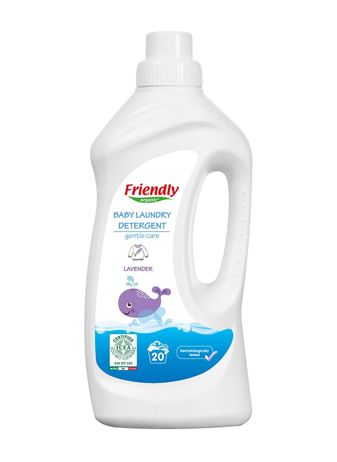 FRIENDLY ORGANIC Baby Laundry Detergent Lavender 1000ml - 100% Organic with Vegan Plant Derived Ingredient, Fragrance Free, Hypoallergenic & Dermatologically Tested  - Image 1