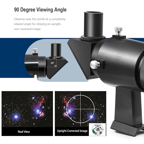 Astromania Finder Scope, 9x50 Right Angle Metal Optical Finderscope for Astronomical Telescope with Crosshair and Bracket, Fully Multi-Coated Upright Corrected Image Telescope Finder - Image 4
