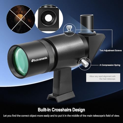 Astromania Finder Scope, 9x50 Right Angle Metal Optical Finderscope for Astronomical Telescope with Crosshair and Bracket, Fully Multi-Coated Upright Corrected Image Telescope Finder - Image 5