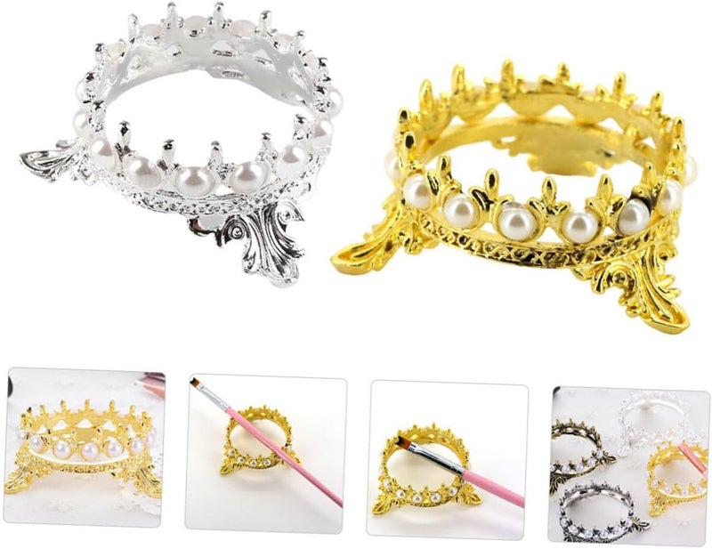 Pre-sale confirmed stock Ipetboom 2Pcs Crown Pearl Nail Art Pen Holder Elegant Manicure Brush Rack for Clean Workstation Stylish Storage Tool for Nail Coloring Decoration Beauty Accessory in Gold and Silver Wet anti slip Multi-style matching design Shop & home all-space compatible Compact trendy practical build Cleaner resistant Durable versatile substance Multi usage Systematic nationwide ship Gulf climate tested upgraded quality Market demand focused build Classified organized storage All-season available stock Trendy flexible practical build Global flexible sizing options Scratch resistant Classic practical design Modern look Practical design alternatives Multi-use well-engineered build All item simple matching build Processed natural substance Labor saving Trendy budget practical design General compatible design - Image 4