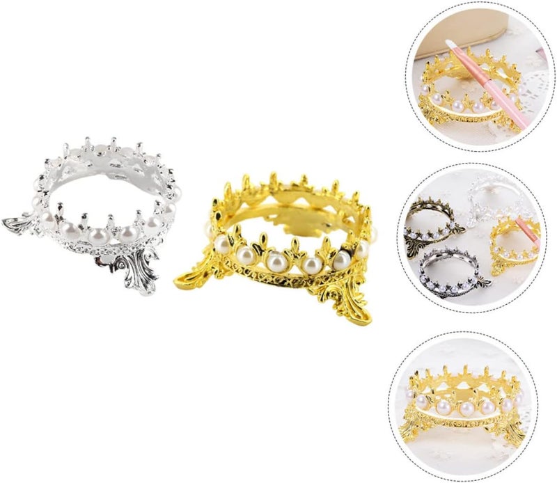 Pre-sale confirmed stock Ipetboom 2Pcs Crown Pearl Nail Art Pen Holder Elegant Manicure Brush Rack for Clean Workstation Stylish Storage Tool for Nail Coloring Decoration Beauty Accessory in Gold and Silver Wet anti slip Multi-style matching design Shop & home all-space compatible Compact trendy practical build Cleaner resistant Durable versatile substance Multi usage Systematic nationwide ship Gulf climate tested upgraded quality Market demand focused build Classified organized storage All-season available stock Trendy flexible practical build Global flexible sizing options Scratch resistant Classic practical design Modern look Practical design alternatives Multi-use well-engineered build All item simple matching build Processed natural substance Labor saving Trendy budget practical design General compatible design - Image 5