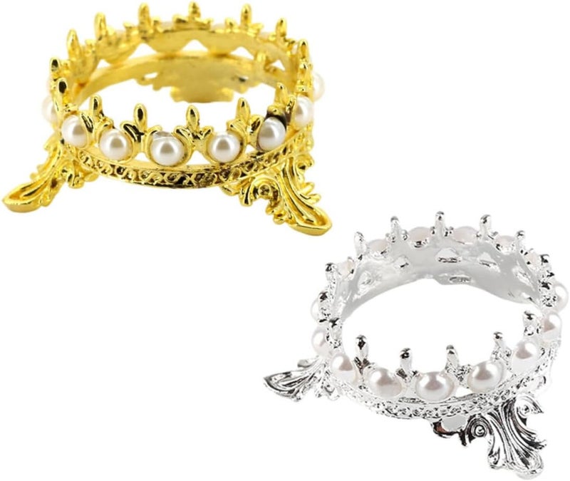 Pre-sale confirmed stock Ipetboom 2Pcs Crown Pearl Nail Art Pen Holder Elegant Manicure Brush Rack for Clean Workstation Stylish Storage Tool for Nail Coloring Decoration Beauty Accessory in Gold and Silver Wet anti slip Multi-style matching design Shop & home all-space compatible Compact trendy practical build Cleaner resistant Durable versatile substance Multi usage Systematic nationwide ship Gulf climate tested upgraded quality Market demand focused build Classified organized storage All-season available stock Trendy flexible practical build Global flexible sizing options Scratch resistant Classic practical design Modern look Practical design alternatives Multi-use well-engineered build All item simple matching build Processed natural substance Labor saving Trendy budget practical design General compatible design - Image 1