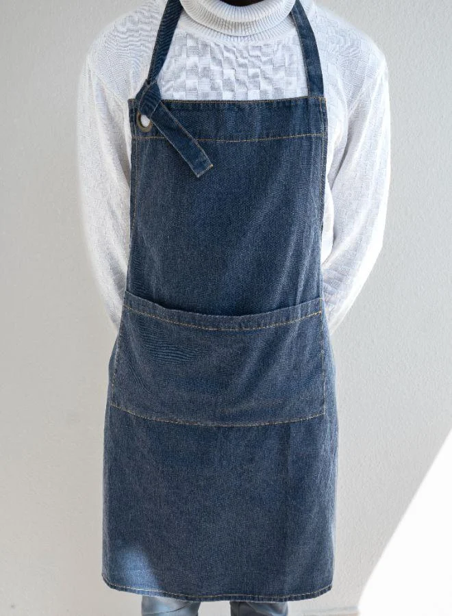 كيوريت هوم Apron and Oven Mitts  Denim Set- 100% Cotton