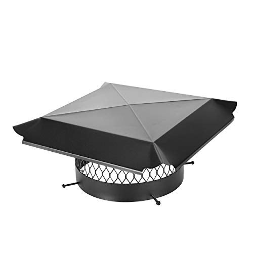 HY-C Draft King CBO12 Round Bolt On Black Galvanized Steel Single Flue Chimney Cap, 12" Diameter - Image 2