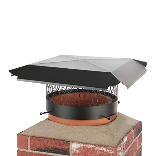 HY-C Draft King CBO12 Round Bolt On Black Galvanized Steel Single Flue Chimney Cap, 12" Diameter - Image 4
