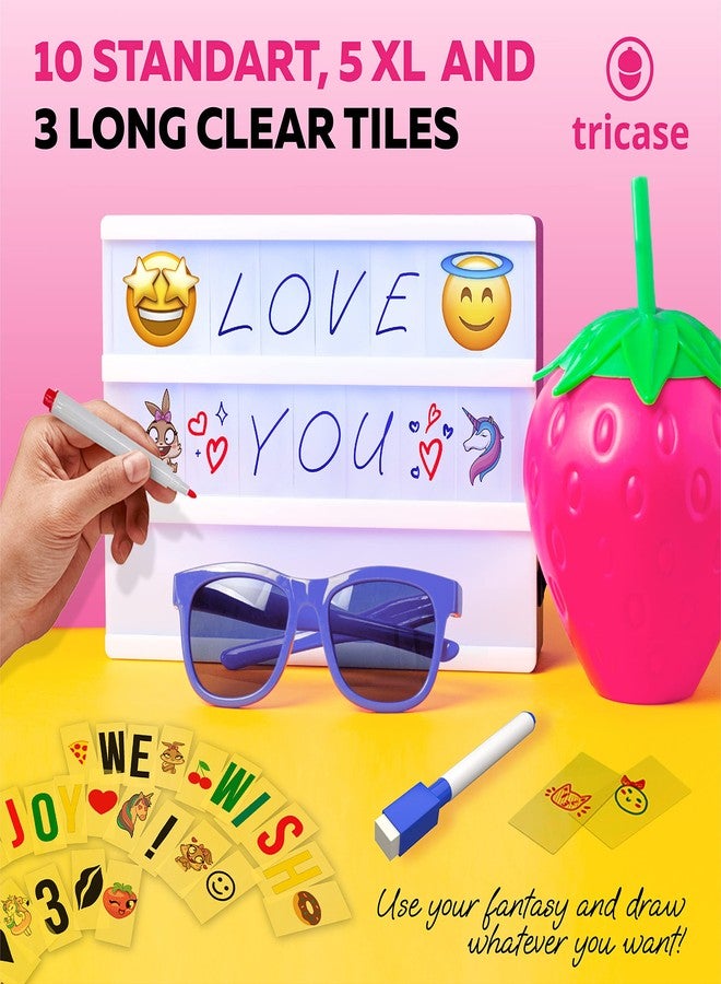 tricase Cinema Light Box with Letters - Marquee Color Changing Light Box Sign with 386 Black & Color Letters & Emoji & 2 Markers- Premium Light Up Letter Board - 16 Dimmable Remote-Controlled Colored Options - Image 3