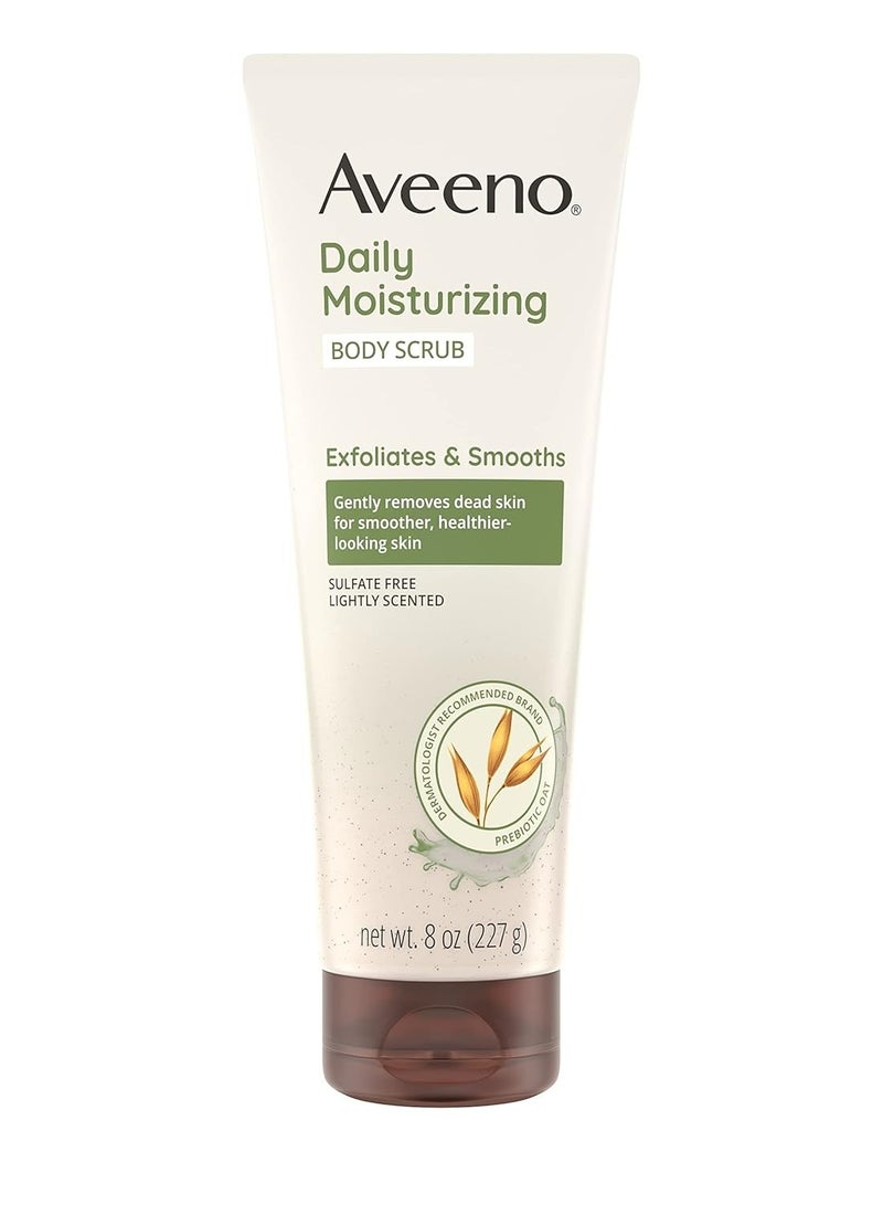 Aveeno Aveeno Daily Moisturizing Body Scrub, Exfoliating Body Wash for Smoother, Healthier Looking Skin, Soothing Prebiotic Oat Formula, Sulfate-Free, Soap-Free & Dye-Free, 8 oz - Image 1