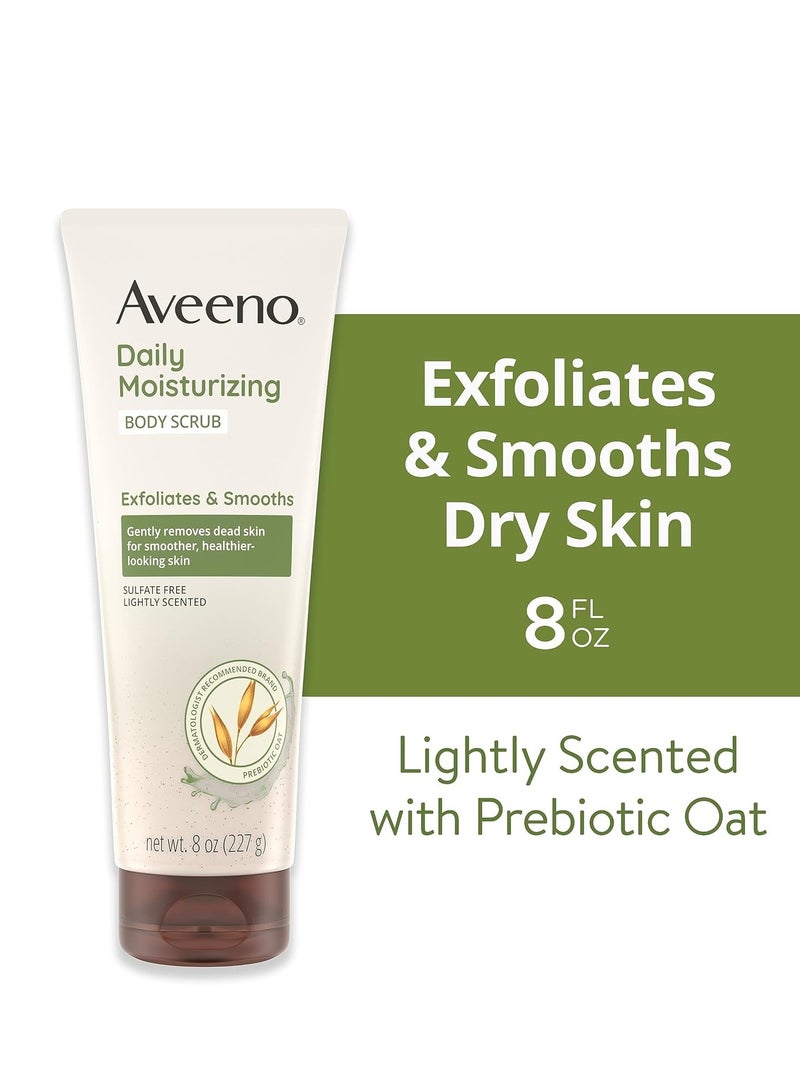 Aveeno Aveeno Daily Moisturizing Body Scrub, Exfoliating Body Wash for Smoother, Healthier Looking Skin, Soothing Prebiotic Oat Formula, Sulfate-Free, Soap-Free & Dye-Free, 8 oz - Image 2
