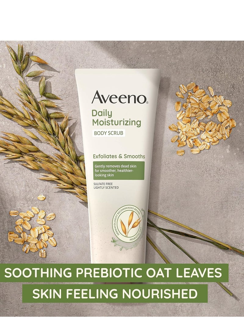 Aveeno Aveeno Daily Moisturizing Body Scrub, Exfoliating Body Wash for Smoother, Healthier Looking Skin, Soothing Prebiotic Oat Formula, Sulfate-Free, Soap-Free & Dye-Free, 8 oz - Image 3