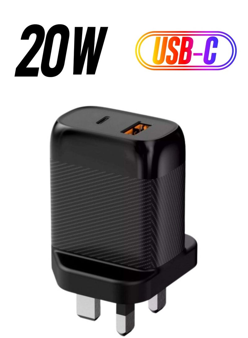 Bastec Fast Wall Charger with Dual Ports (PD + USB) for Quick Charging, 20W Power, Model BC202, BASTEC Brand - Image 1