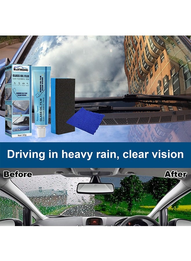 Glass Oil Film Remover Decontamination Anti-Rain Removal Oil Film Clean Car Front Windshield Windows
