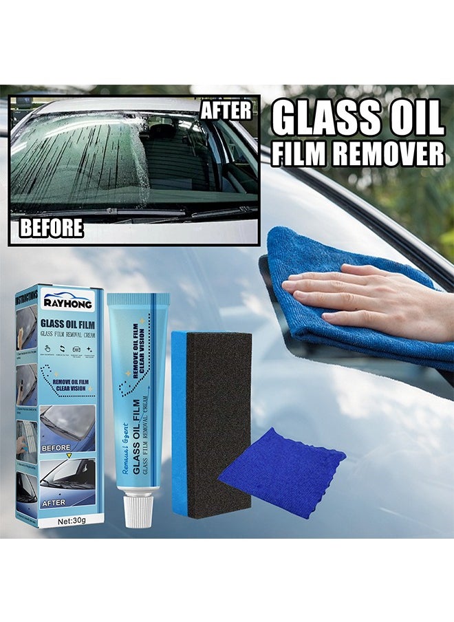 Glass Oil Film Remover Decontamination Anti-Rain Removal Oil Film Clean Car Front Windshield Windows
