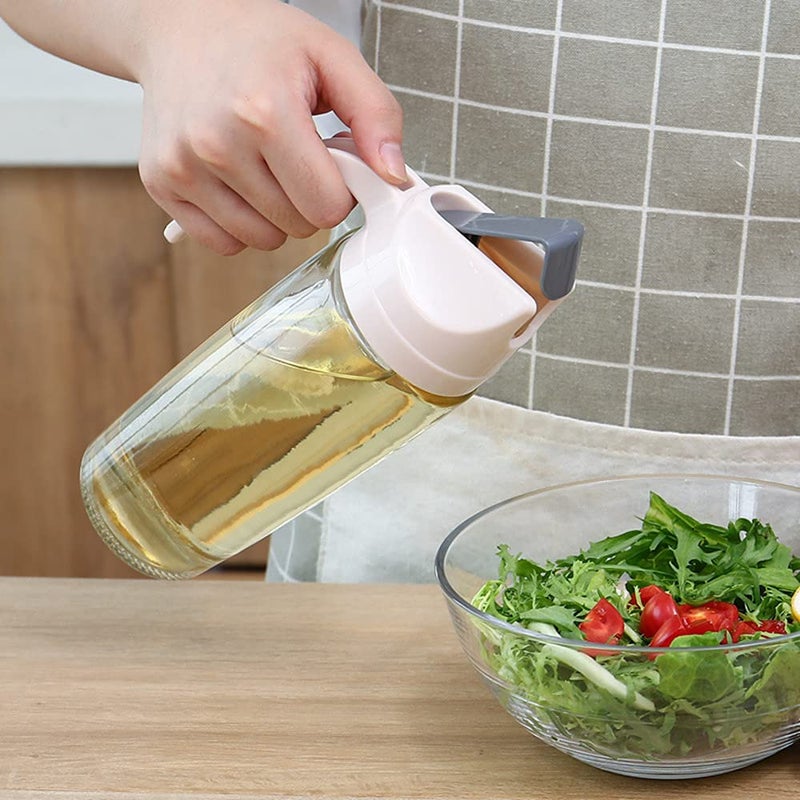 VDHJA Oil Dispenser Auto Flip Olive Oil Glass Bottle Leak Proof Condiment Container with Automatic Cap and Stopper Glass Bottles for Kitchen Cooking 600 ml Multi Color - Image 5