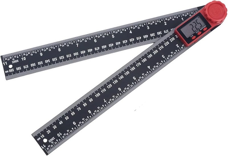 Digital Protractor with Backlit LCD Display 0 to 300mm Scale Ruler for Construction Drafting - Image 1