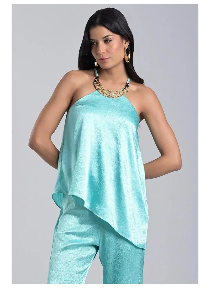 Carmen Steffens Asymmetric Soft Green Blouse
