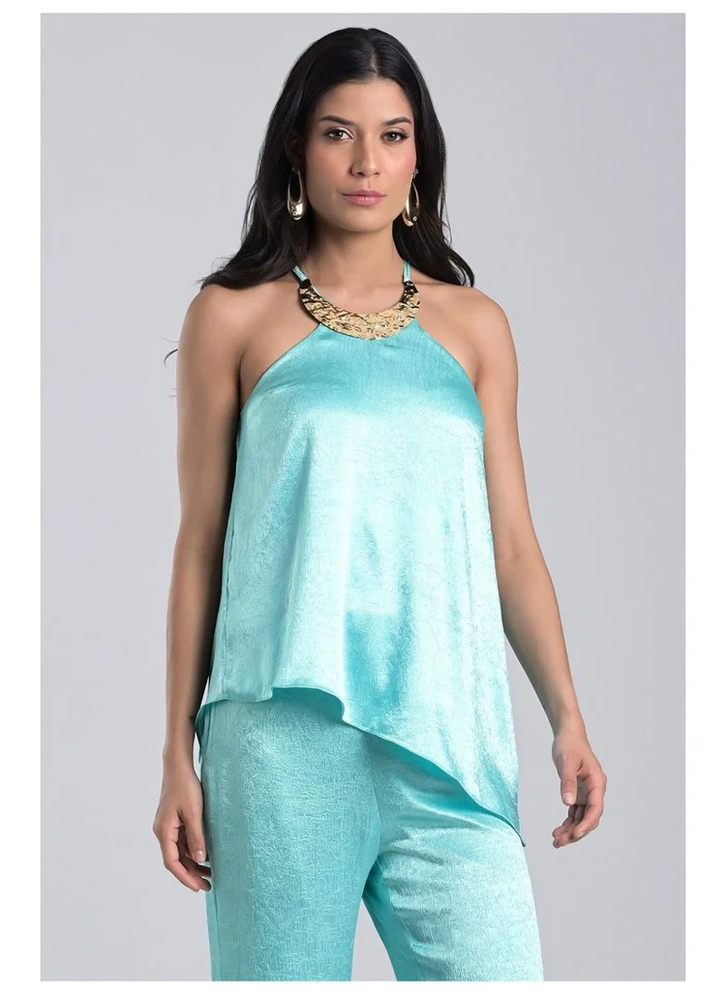 Carmen Steffens Asymmetric Soft Green Blouse