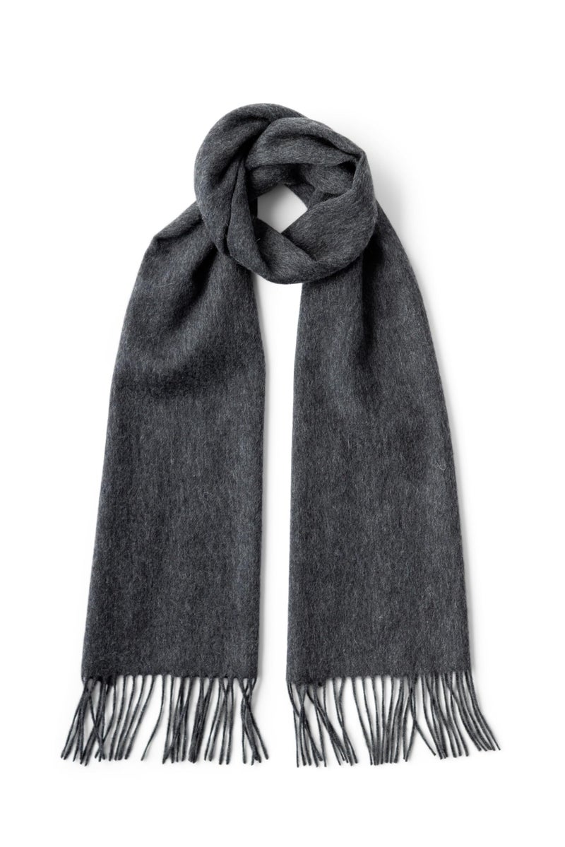 Fishers Finery Women's 100% Pure Cashmere Scarf; Super Soft (Charcoal) - Image 2