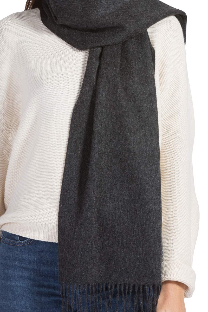 Fishers Finery Women's 100% Pure Cashmere Scarf; Super Soft (Charcoal) - Image 4
