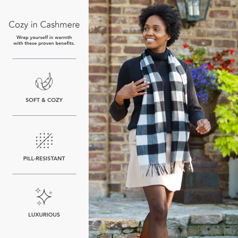 Fishers Finery Women's 100% Pure Cashmere Scarf; Super Soft (Charcoal) - Image 3