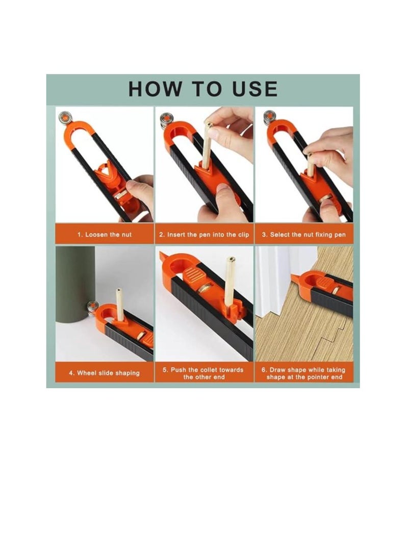 AIWANTO Precise Contour Gauge Gadgets Irregular Scoring Ruler Irregular Profile Measuring Instrument (Orange)  - Image 4
