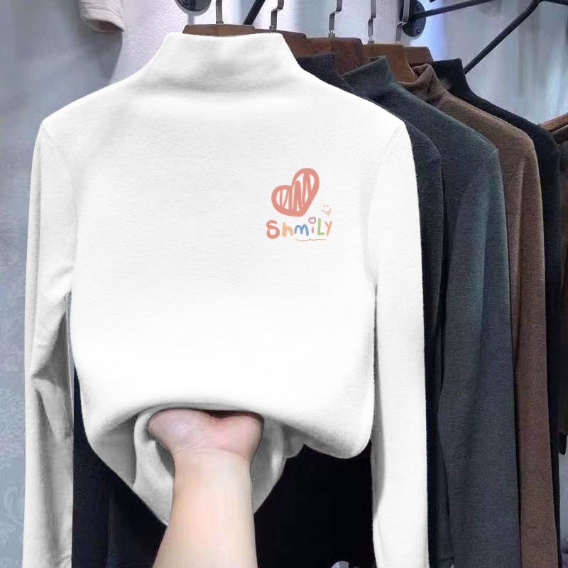 Y2027# Boys And Girls Inner Base Shirt Autumn Clothes Winter Semi-High Neck Long Sleeve T-Shirt Children'S Warm Jacket T - Image 3