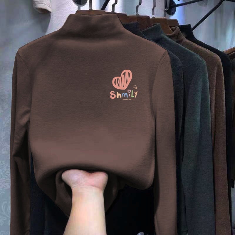Y2027# Boys And Girls Inner Base Shirt Autumn Clothes Winter Semi-High Neck Long Sleeve T-Shirt Children'S Warm Jacket T - Image 5