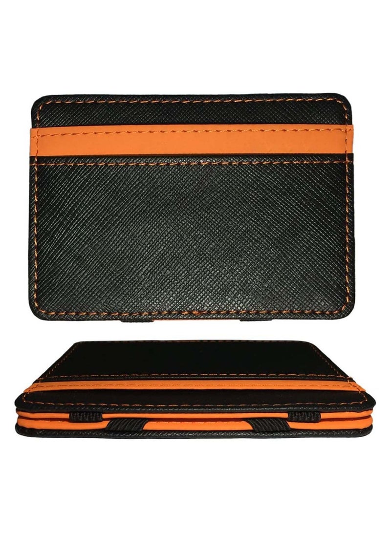SYOSI Credit Card Holder Magic Wallet 4 Card Slots Flexible Money Clip PU Leather Slim Wallets Credit Card Holder for Men Women Fitness Wallet ID Card Business Card Money  - Image 1