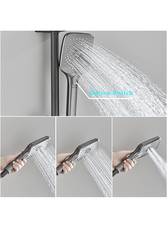 YD Thermostatic Shower Set Rainfall Shower System Wall Mounted Bathroom Shower Mixer with Digital Display Hand Shower Multi Function Shower Panel - Image 3