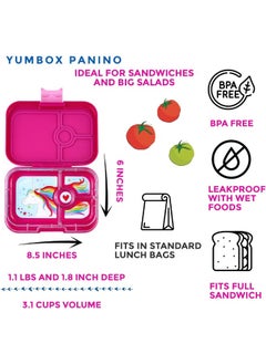 Yumbox Yumbox Panino Leakproof Bento Lunch Box Container for Kids & Adults (Malibu Purple Unicorn)  - Image 2