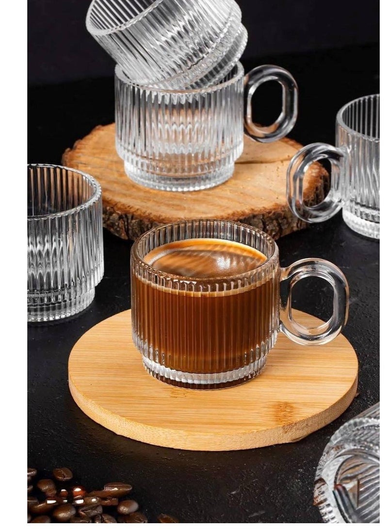 Small Coffee cup Set of 6 & Tea cup set of 6 (170 ml) Bundle - Image 2
