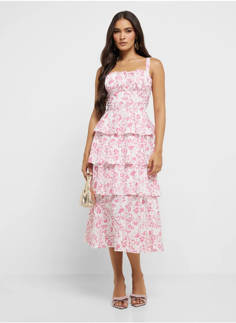 ايلا Printed Layered Dress