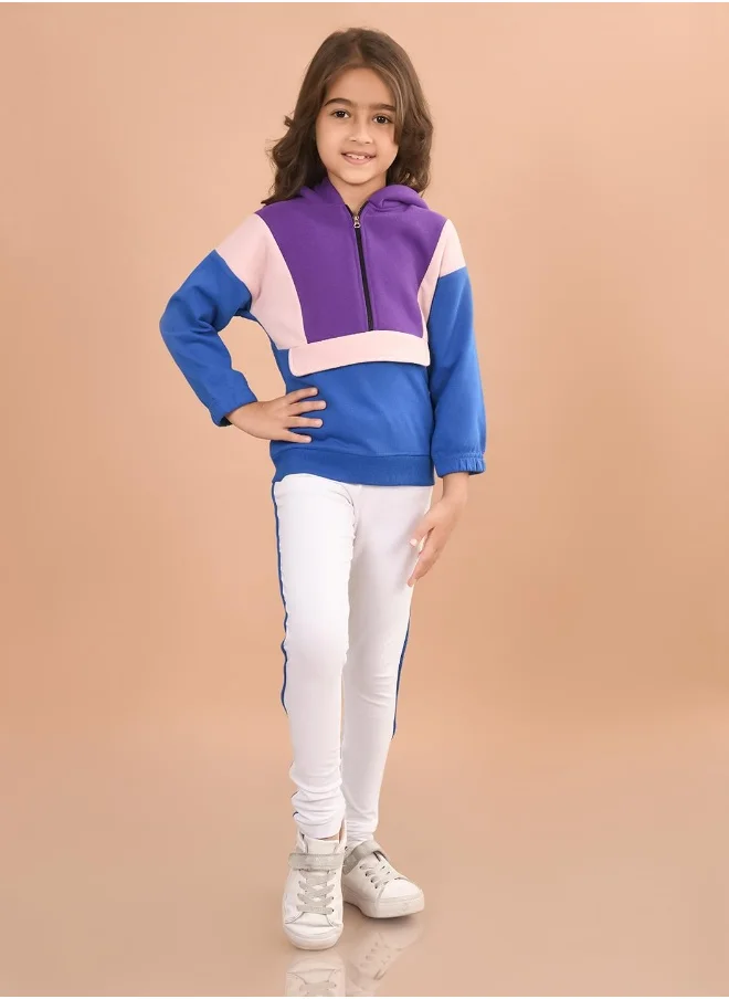 ليلك Girls Sweatshirt with Jogger Set