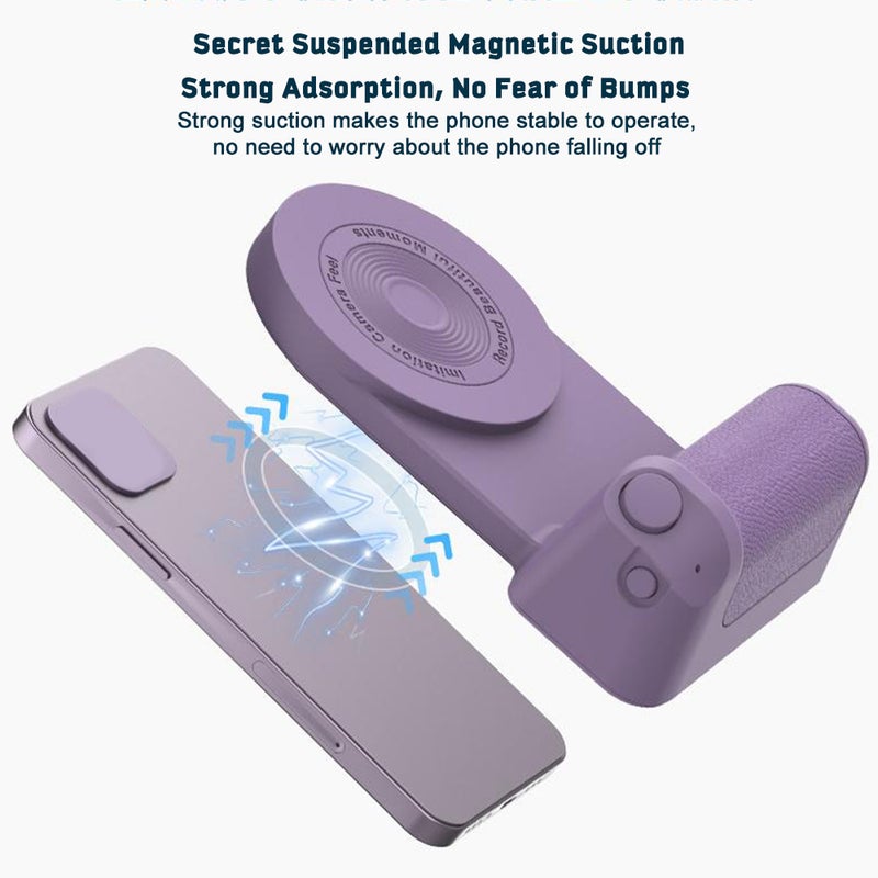 Magnetic Smartphone Holder: Pink Portable 10W Wireless Charging Grip - Anti-Shake Photo Stabilizer Rotatable Bracket for Travel Video Shooting & Daily Use - Image 2