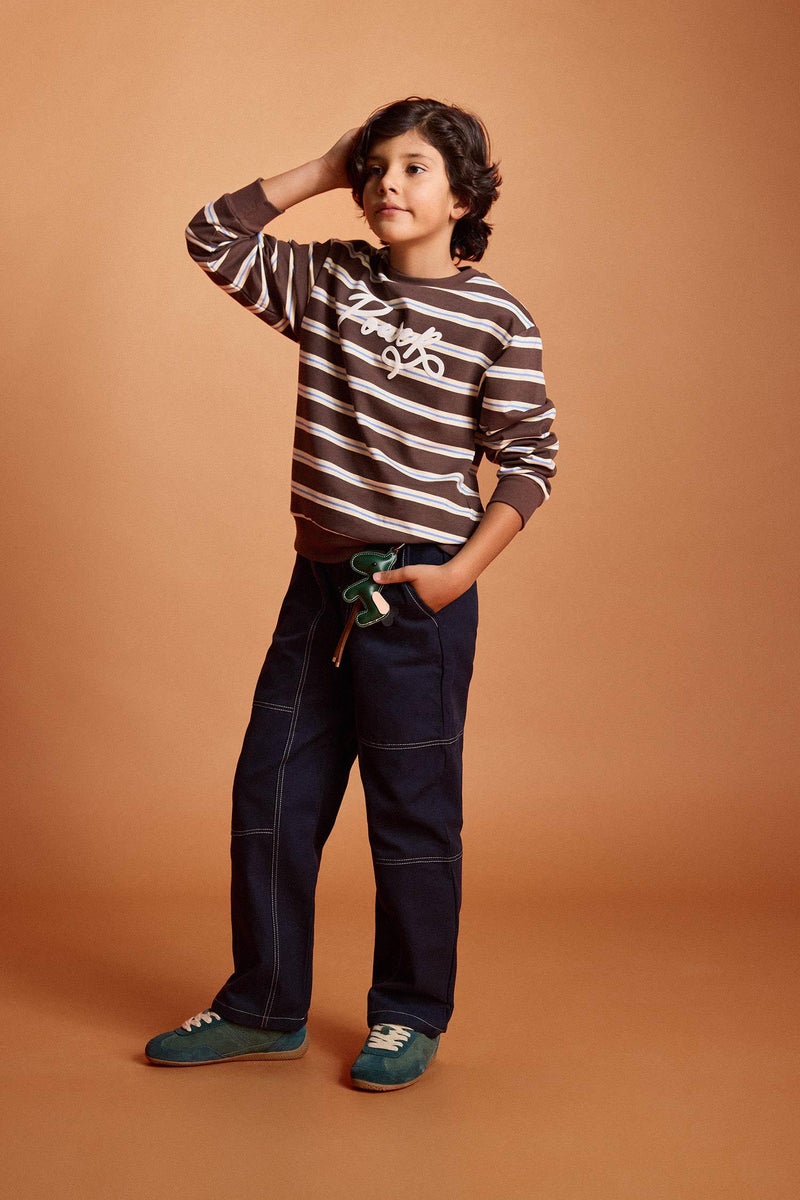 ديفاكتو طقم اولادي سويت شيرت وبنطلون قصة عادية - قطعتين - Image 1