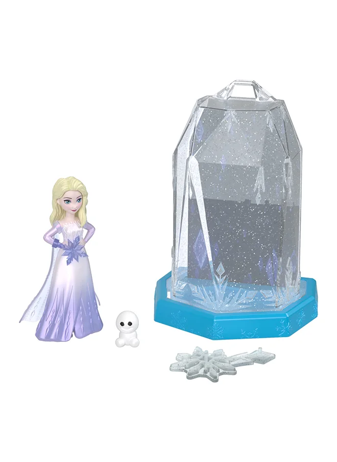 ديزني Frozen Small Doll Set, Ice Reveal with 1 Doll, Squishy Ice Gel and 6 Surprises Including Friend Figure & Play Pieces (Dolls May Vary)