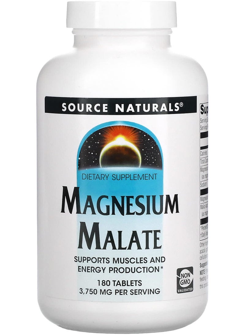 Magnesium Malate, 3,750 mg, 180 Tablets (1,250 mg per Tablet)