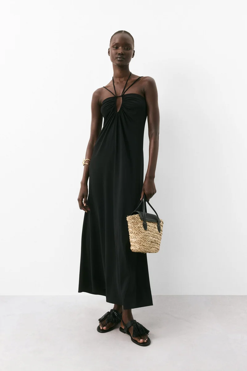 H&M Draped halterneck dress
