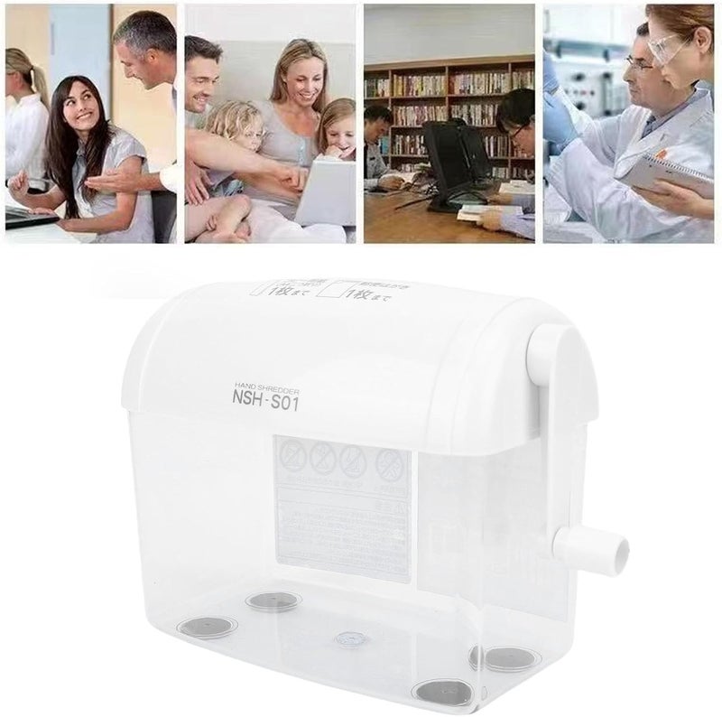 Manual Paper Shredder, Hand Cranked High Efficiency Portable Mail Shredder Small Paper Cutter Mini for Notes, Bills, Portrait, Photos - Image 5