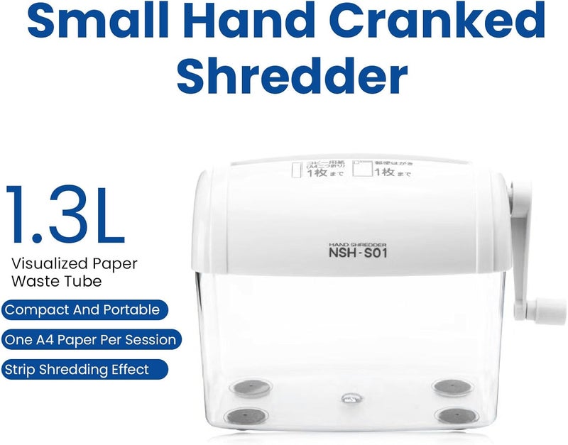 Manual Paper Shredder, Hand Cranked High Efficiency Portable Mail Shredder Small Paper Cutter Mini for Notes, Bills, Portrait, Photos - Image 4