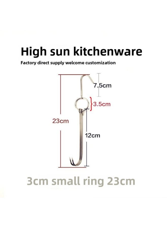 Beijing Duck Hook Stainless Steel Roast Goose Hook Roast Duck Hook Double Hook Roast Meat Hook Roast Fork Air Drying Cabinet Hook-Color:3.5cm Short Wax Ring Small Ring (pack Of 10)  - Image 1