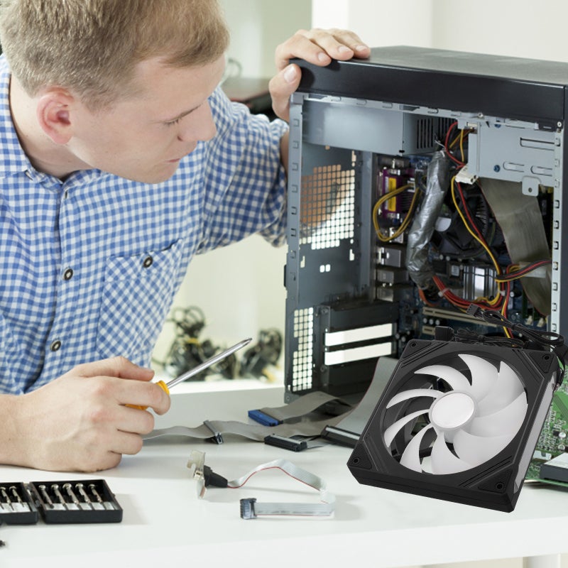PC Case Fans, Efficient Cooling with ARGB Sync for Desktops, Durable ABS Material - Image 3