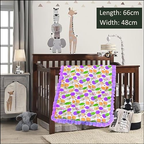 VParents Cotton Crib Sheet for New Born Baby, Soft Cotton Godadi Set for Baby, Godari Bedding Set of 3, Blue, Pink & Purple, Chunky - Image 5