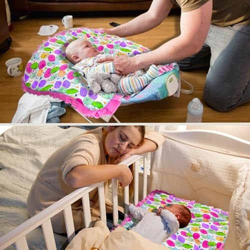 VParents Cotton Crib Sheet for New Born Baby, Soft Cotton Godadi Set for Baby, Godari Bedding Set of 3, Blue, Pink & Purple, Chunky - Image 4