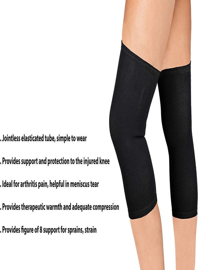 MEDTRIX Knee Cap Support for Knee Joint Pain Relief Stretchable Knee Compression Brace for Men & Women Arthritis Relief Black (SMALL) - Image 2