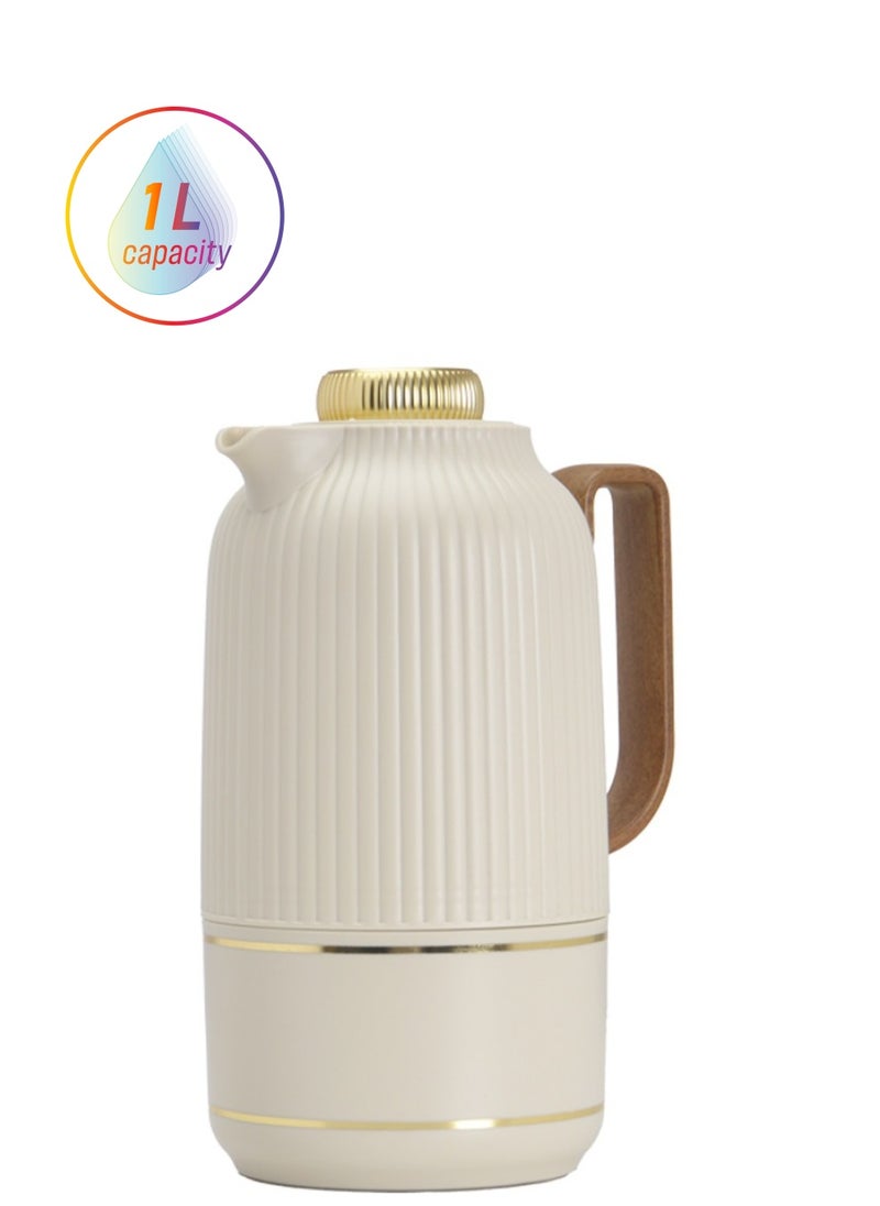 Badraig Thermos for tea and coffee Khaki/Gold 1 liter  - Image 1